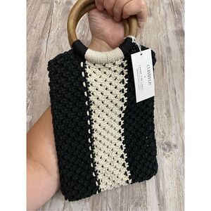 Curateur x Laude the Label Boho Macrame Wood Bag Purse